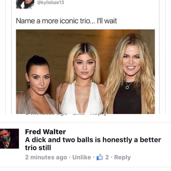 aimeeroarzz's tweet photo. #Kardashian #trio #dickandballs https://t.co/BP365PAPVC
