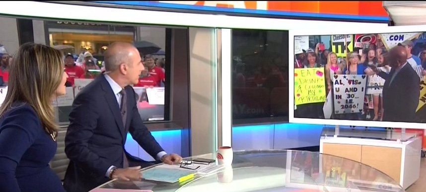 ThisShirtStinks's tweet photo. More #LaCheeserie on the Today Show. @TKLittles @CalvertWoodley @ThisShowStinks https://t.co/Cj8GqTd64W