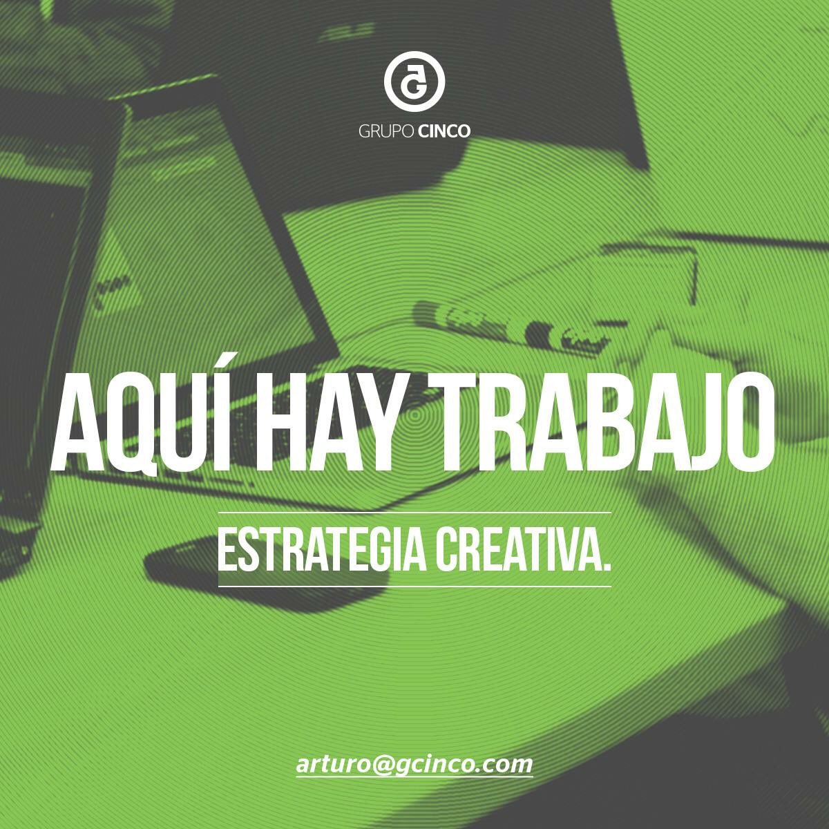 Buscamos: Planner en Estrategia Creativa.
-Mínimo dos años de experiencia.
Envíanos tu CV: arturo@gcinco.com https://t.co/AhKgbSO5nh