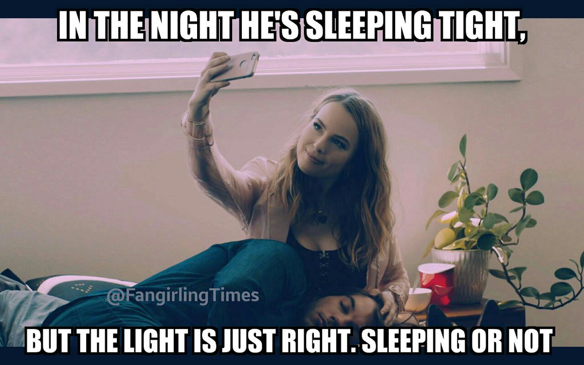 FangirlingTimes's tweet photo. @bridgitmendler In the night he's sleeping tight, but the light is just right! Sleeping or not🎵💁 https://t.co/kmjAIQjnjC