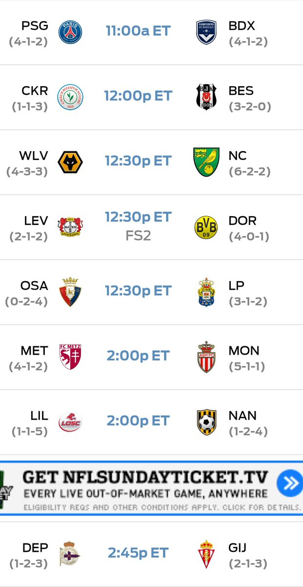 Big day of Saturday Footy!!  Come kick it with us and catch some great matches.  Doors open at 9!!!