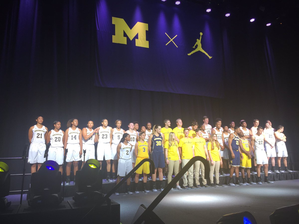Here they are, the new @Jumpman23 @umichbball jerseys and Maize Rage shirts!