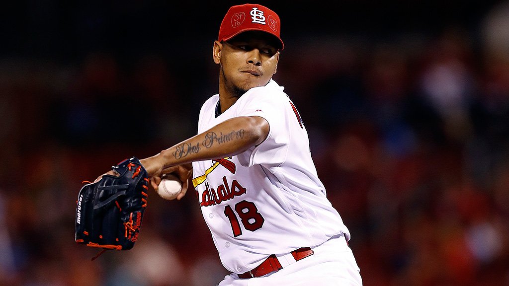 Cardinals's tweet image. .@Tsunamy27 adds his 5th strikeout of the night during a scoreless 4th.

🔥🔥🔥🔥🔥

Mid 4: #STLCards 1, Pirates 0.