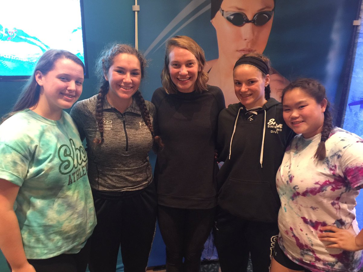 ShenSwimDive's tweet photo. More sights from the ESSC - met Mark Schubert (USC coach - to Olympian Janet Evans). Team meeting with Coach Sandy! #518swim #escs2016 https://t.co/hF0J0HLFqM