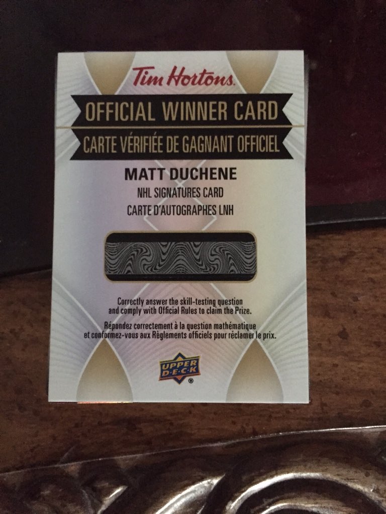 DJRB2006's tweet photo. What a day...scored a Tim Horton's Matt Duchene autographed card #favourite player #avs #hockey #gr8feeling https://t.co/DmlD8LYJXP