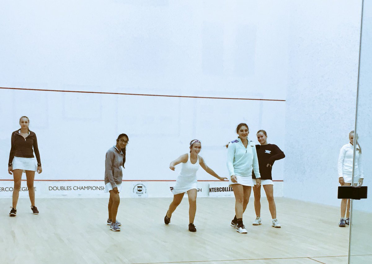GFS girls getting ready for squash season at the GCC Bronze tournament. #tigerswarmuptogether #msorhswearefamilyonthesquashcourt