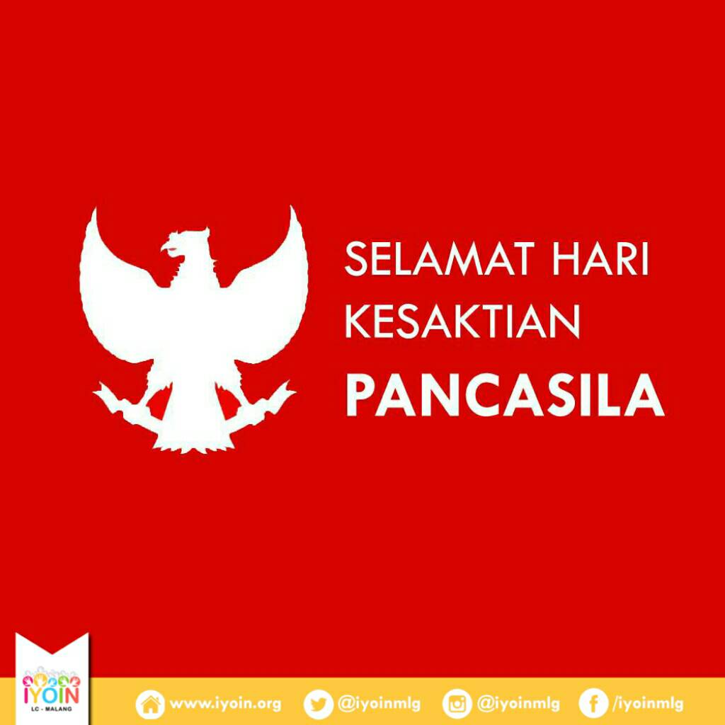 iyoinmlg's tweet photo. Kokohkan persatuan dan kesatuan menuju bangsa Indonesia yang berkarakter 

Selamat Hari Kesaktian Pancasila https://t.co/I3FKQqTrl1