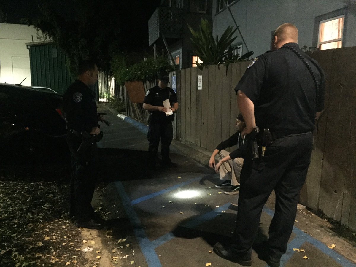 SantaCruzPolice's tweet image. Officers make contact with a subject in a city parking lot and is cited for loitering. #noloitering #municode #ridewithSCPD