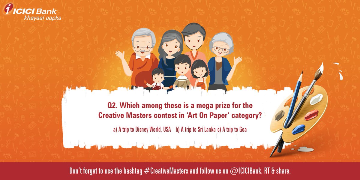 ICICIBank's tweet photo. Here we go with Q2 of our#CreativeMaster #contest! #ContestAlert RT (Hint: https://t.co/JRvsz4ZCIY) https://t.co/tjfUBxHtHS