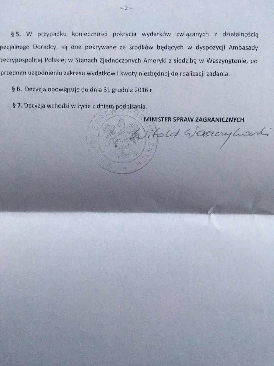 Henry Foy (@henryjfoy) on Twitter photo Here is <a href="/MatthewTyrmand/">Matthew Tyrmand</a>'s contract, signed by Waszczykowski on July 12. Expenses paid by Polish embassy in Washington, DC Here is <a href="/MatthewTyrmand/">Matthew Tyrmand</a>'s contract, signed by Waszczykowski on July 12. Expenses paid by Polish embassy in Washington, DC