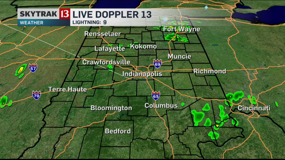 3:27am: Isolated showers are still on Live Doppler 13 radar. More rain/storms expected today, dry Sunday. @wthrcom