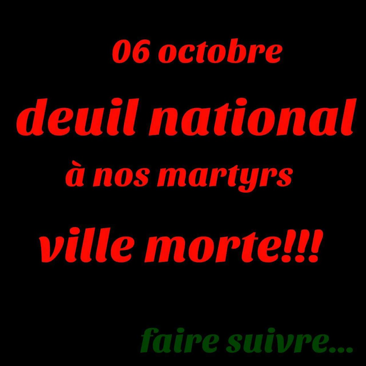 Cafe_au_lait_w's tweet photo. Bjr a tous , sauf a ceux qui iront au travail le 6 octobre au Gabon
#AlimustFall
#bongoiskilling
#onLacheRien
#freegabon https://t.co/QkjQ4X1eON