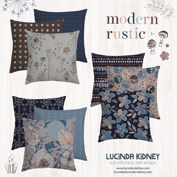 luckidney's tweet photo. My latest pattern collection called Modern Rustic. #patternmash #luckidney #lucindakidneyillustration https://t.co/0G8SeyLHaq