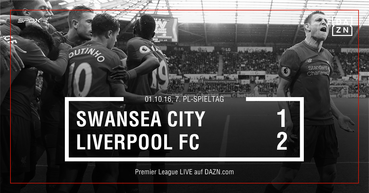spox's tweet photo. Später Sieg vom Punkt! @LFC dreht Partie bei @SwansOfficial! https://t.co/dkJDRuhTL1 #SWALFC #DAZN https://t.co/CO00rHFC6J