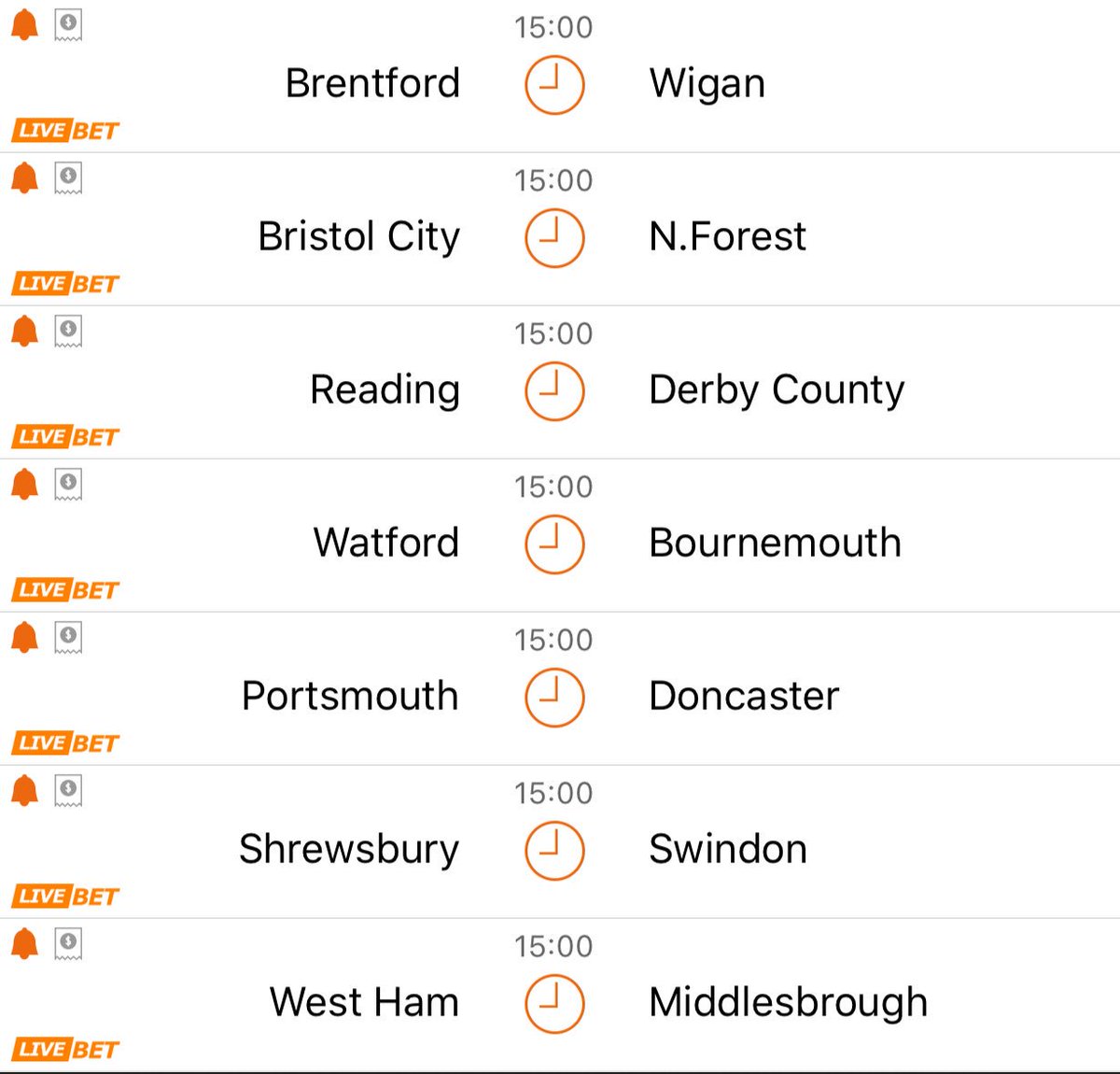 longshotacca's tweet photo. Out all day today so only on the one bet. BTTS in all games. Around 47/1. #longshotacca https://t.co/6YytgtM1fL