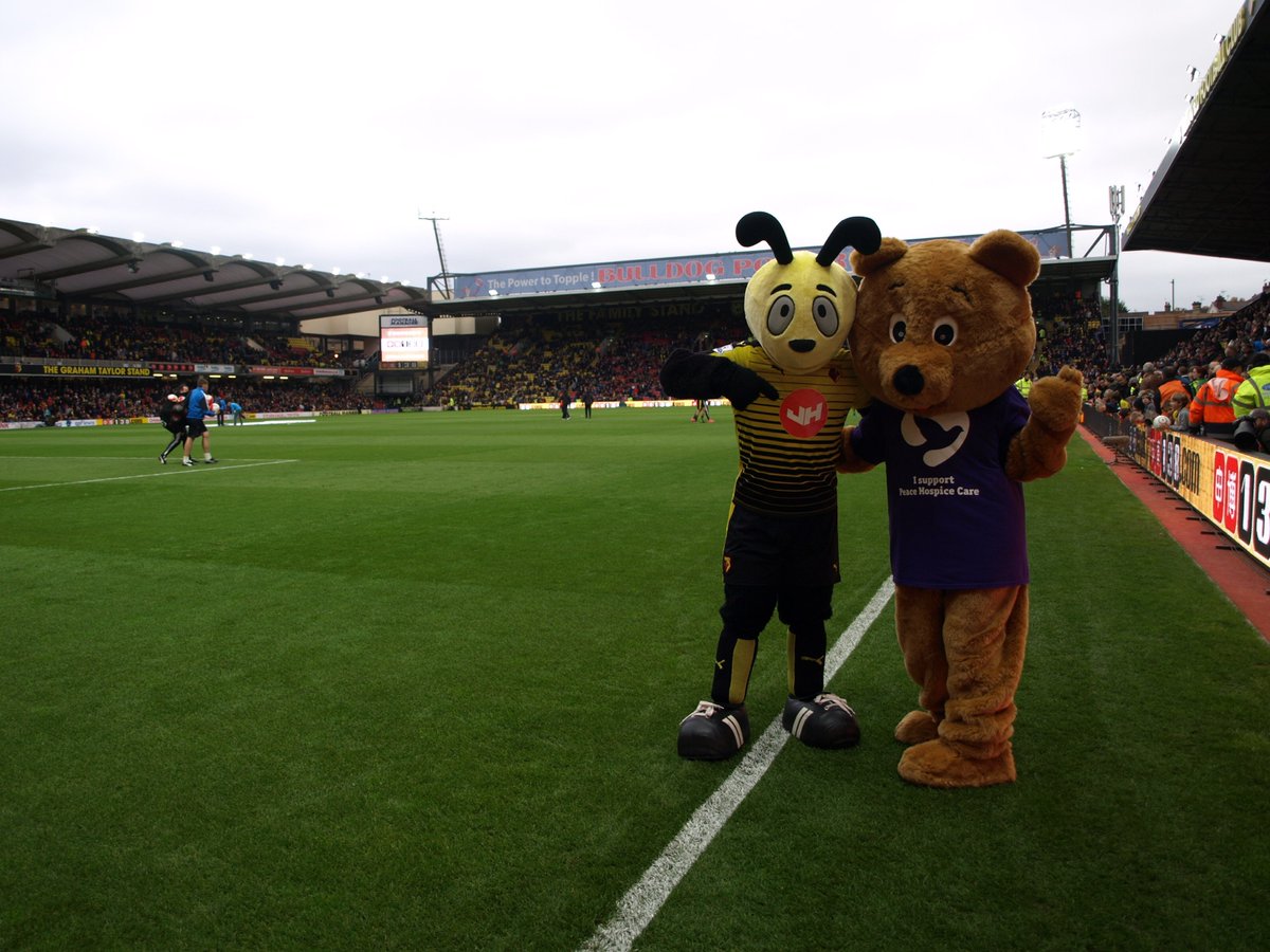 We're at #WatfordFC to mark #HospiceCareWeek. Look out for our collection buckets– we’d appreciate any spare change or even your #FirstFiver