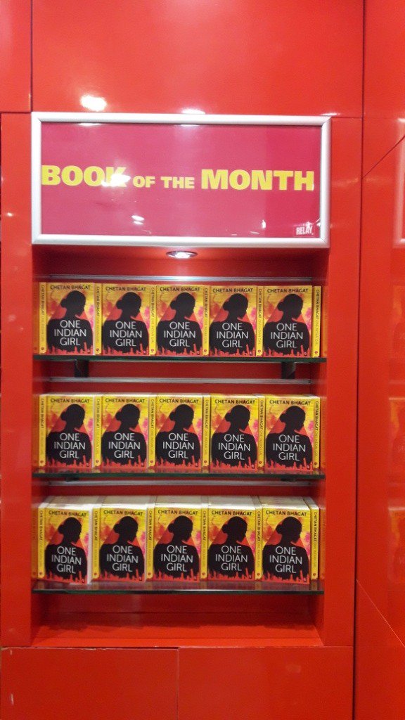 RelayIndia's tweet photo. #RelayBookoftheMonth #OneIndianGirl @chetan_bhagat @RelayIndia @Delhi_Airport @BLRAirport @CSIAMumbai. @Rupa_Books https://t.co/5qZxjucVcy