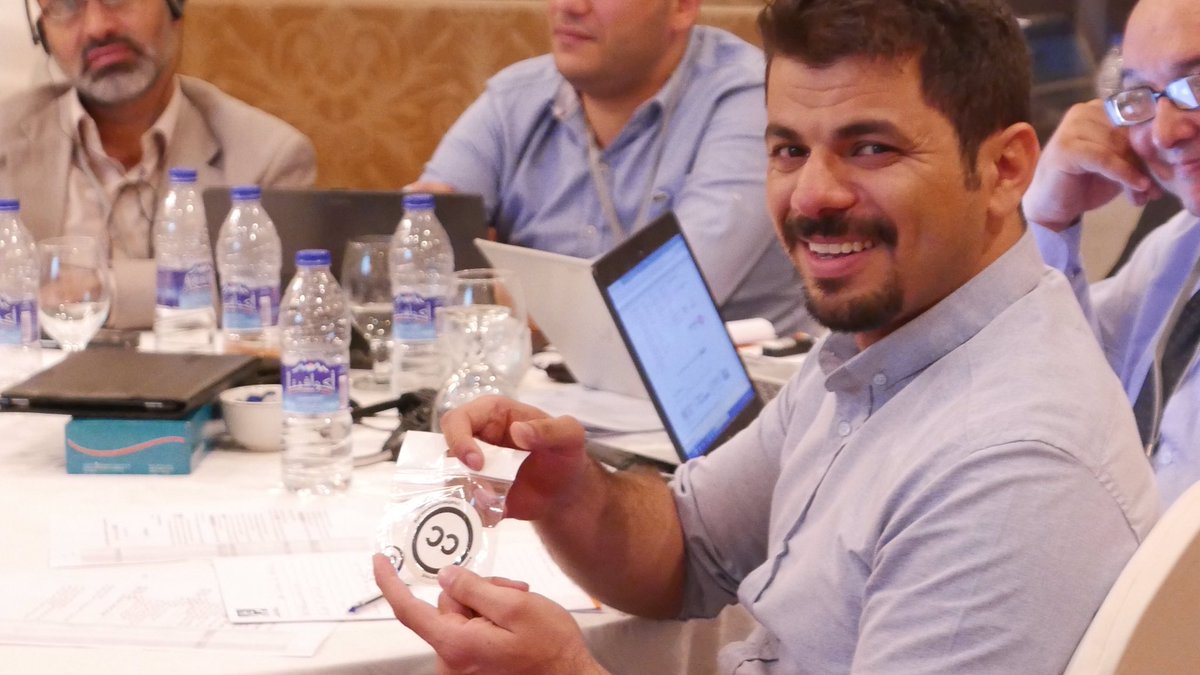 Naeema's tweet photo. #OER @creativecommons &amp; hands on licensing and adaptation of material. And lots of prizes for the attendees of the workshop. @ccarabworld https://t.co/mtx72z6hZF
