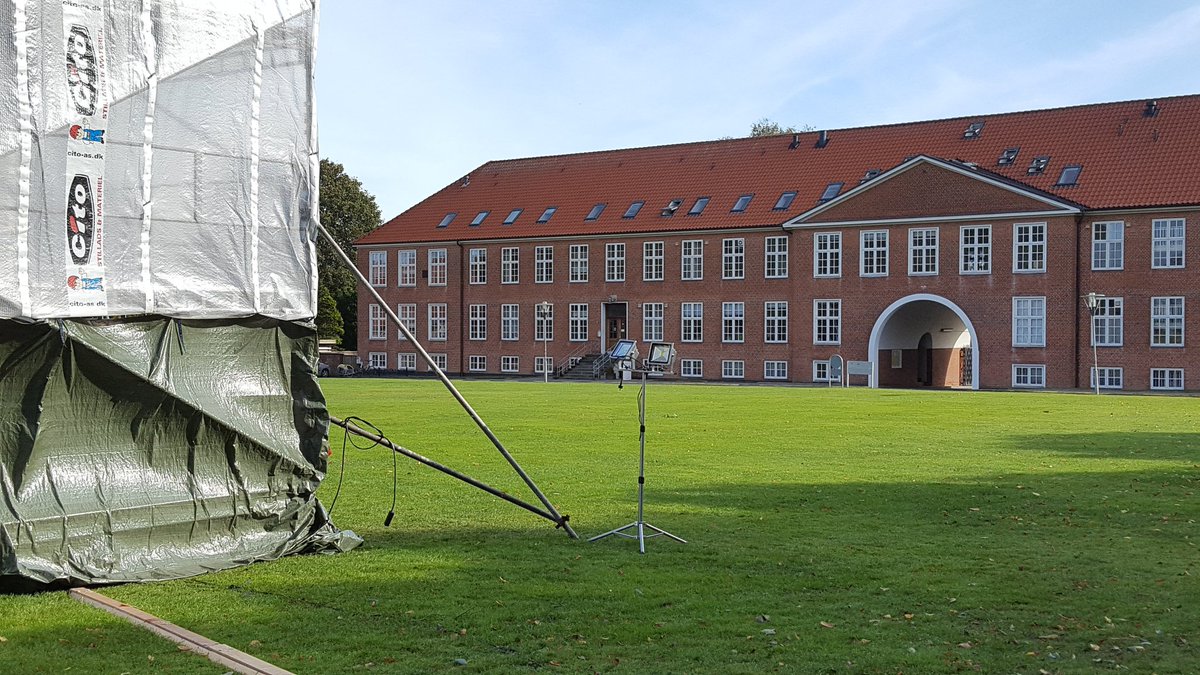 The setup is ready for tonight's big animated light show ✨