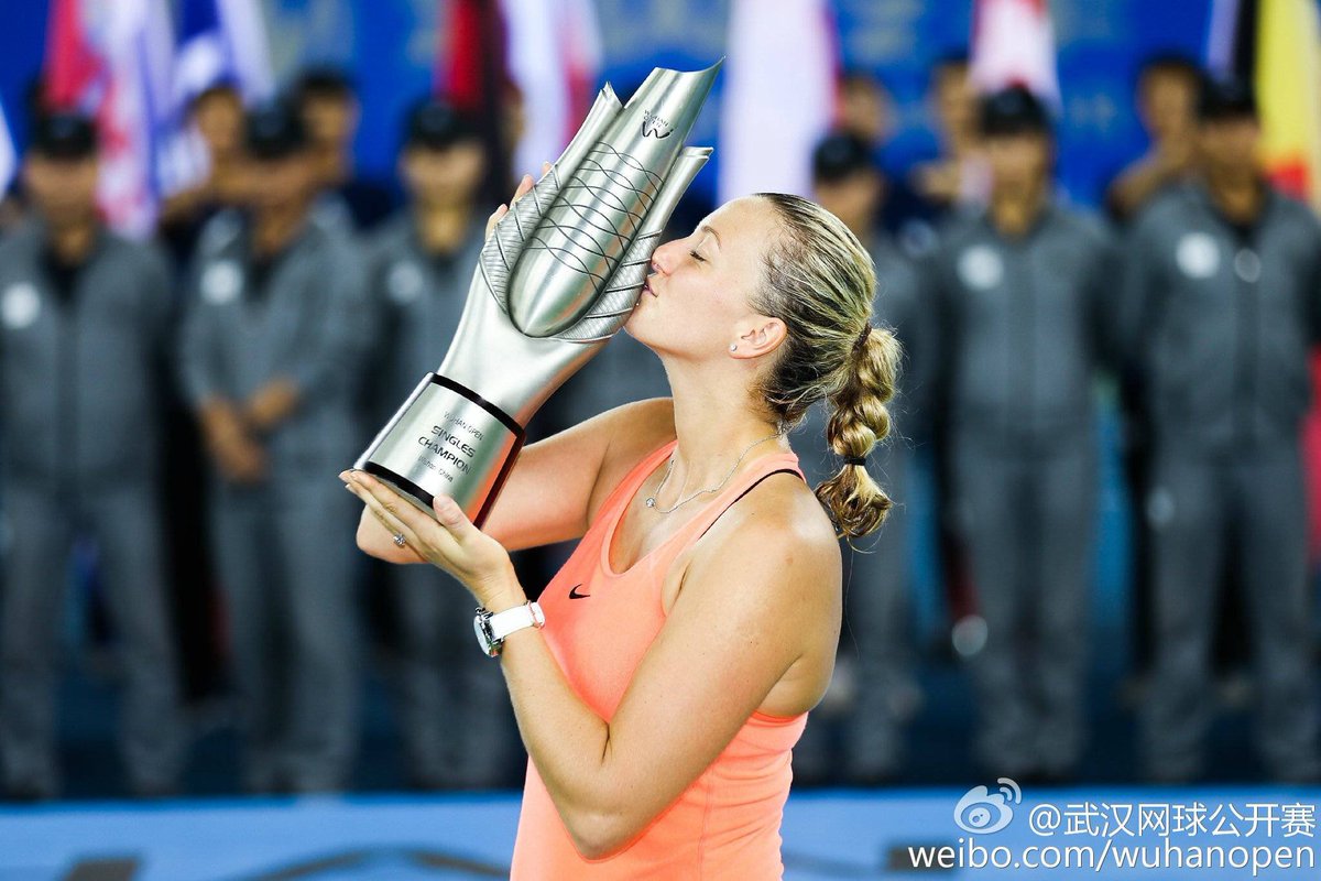 imshanehan's tweet photo. Trophy time!She is absolutely stunning holding that trophy!๐๐๐โค๏ธ#teampetra #pojd #18thtitle #WuhanOpen #homesweethome https://t.co/jOYiPtYgmv