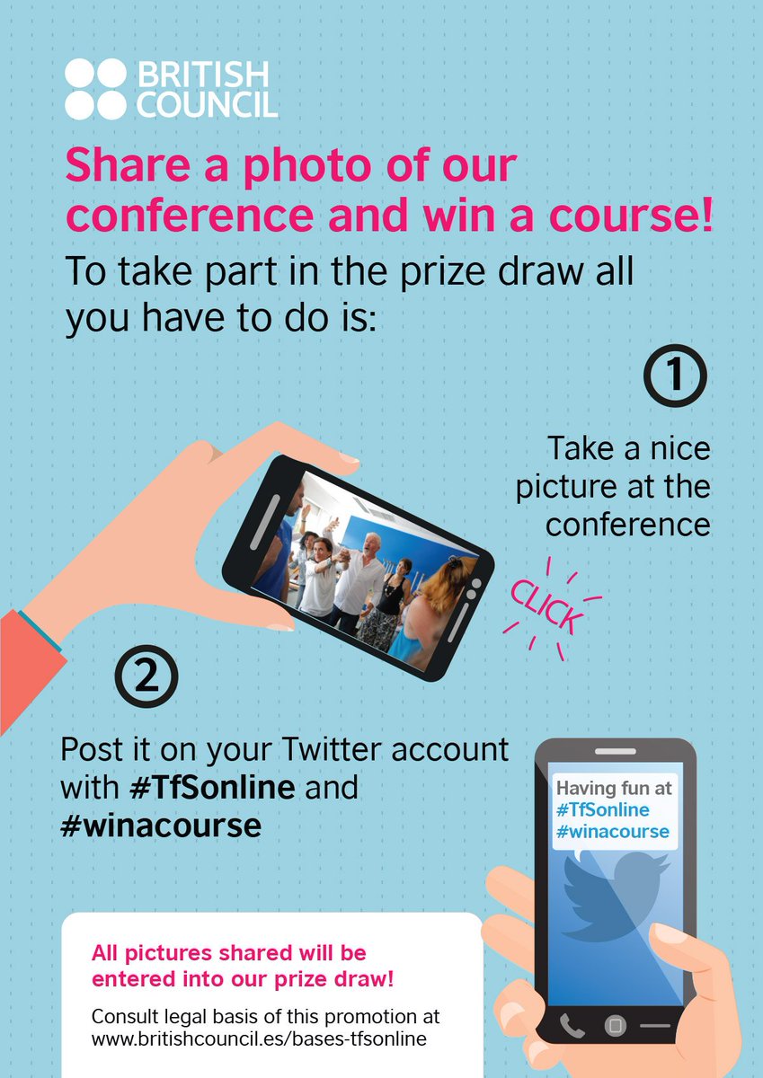 esBritish's tweet image. Share a photo of our conferences and win a course!  Post it with #TfSonline and #winacourse :-) britishcouncil.es/bases-tfsonline