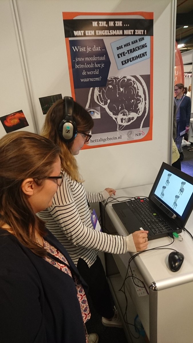 MPI_NL's tweet photo. Benieuwd of jouw moedertaal je perceptie beïnvloedt? Bezoek ons in stand 40 @Drongofest #Drongo2016 https://t.co/sP5rCLTD6X