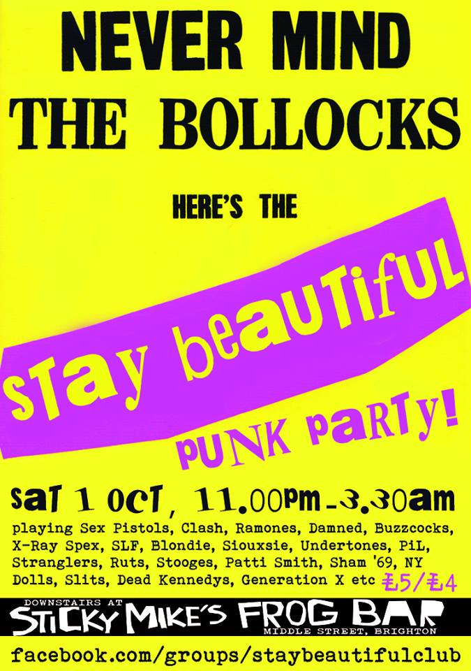 staybeautifulUK's tweet photo. Brighton! @StayBeautifulUK's PUNK PARTY downstairs at @StickyMikes TONIGHT! https://t.co/5FQfvxcsb4 https://t.co/LuKpNEQYmf