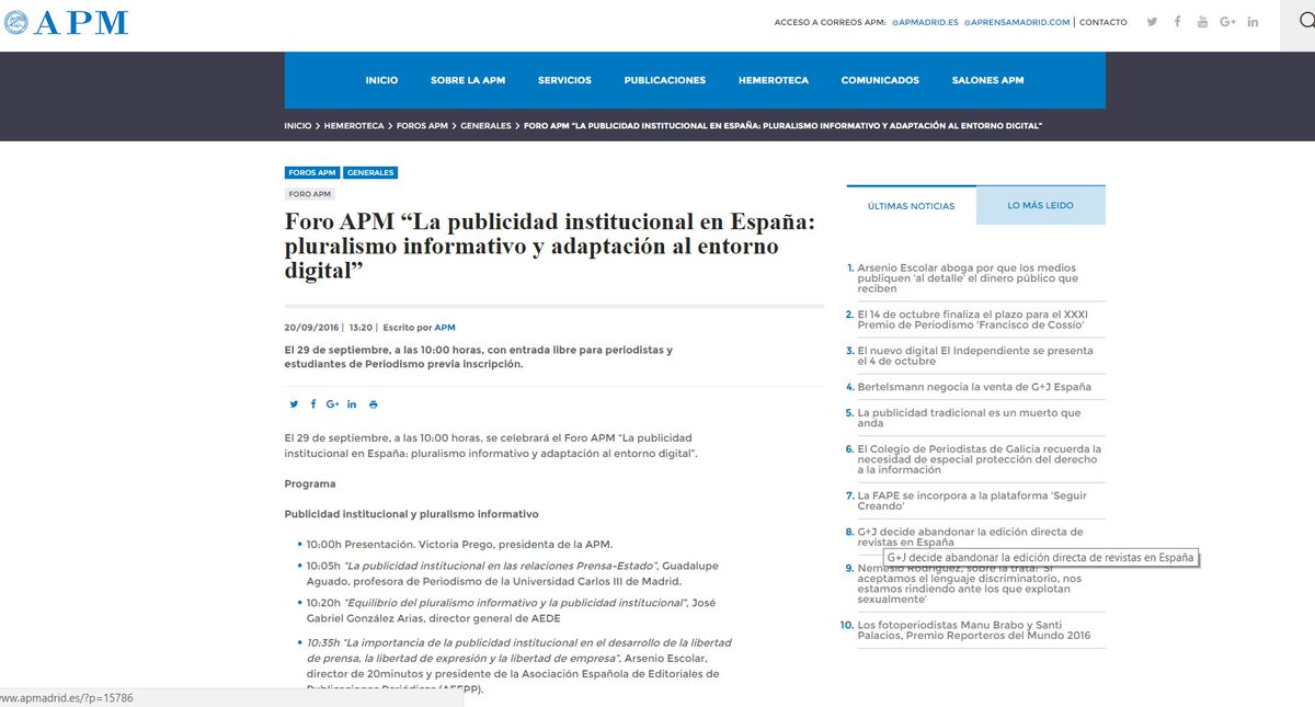 alyepes's tweet photo. La publicidad institucional en España: pluralismo informativo y adaptación al entorno digital (Foro APM): https://t.co/xgcAARspbS https://t.co/mDimC84eVr
