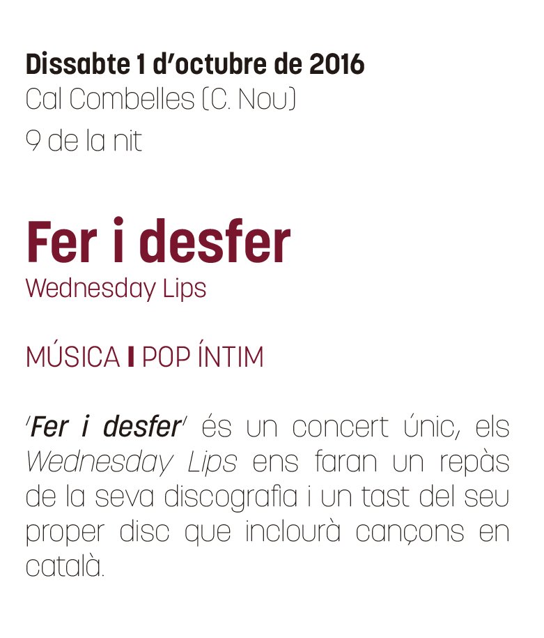 cuadestiu's tweet photo. Darrera cita de la #cua2016 amb @wednesdaylips i les seves Cançons per fer i desfer. No podeu faltar!!! https://t.co/9xV4JJlu05