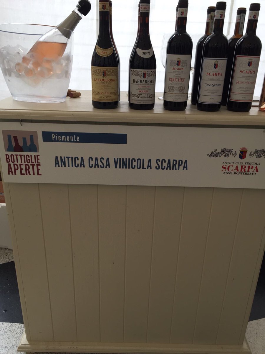 Scarpawines's tweet photo. Scarpa wines in Milan for Bottiglie Aperte show from today! Join us! https://t.co/gg2GBrlUkv