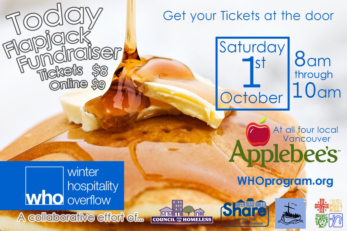 WHOprogram's tweet photo. Even though youve slept in &amp; enjoyed a nice warm bed it's not too late to get breakfast at #VanWa @Applebees until 10am.
Support WHO Program https://t.co/iHQKMBEPHa