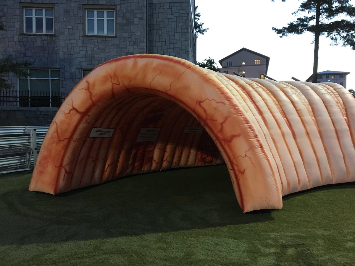 Semprin's tweet photo. @MarkWinneWSB Give us a shout-out from the stage! #giantinflatablecolon #winship5k https://t.co/970HQIWMJV