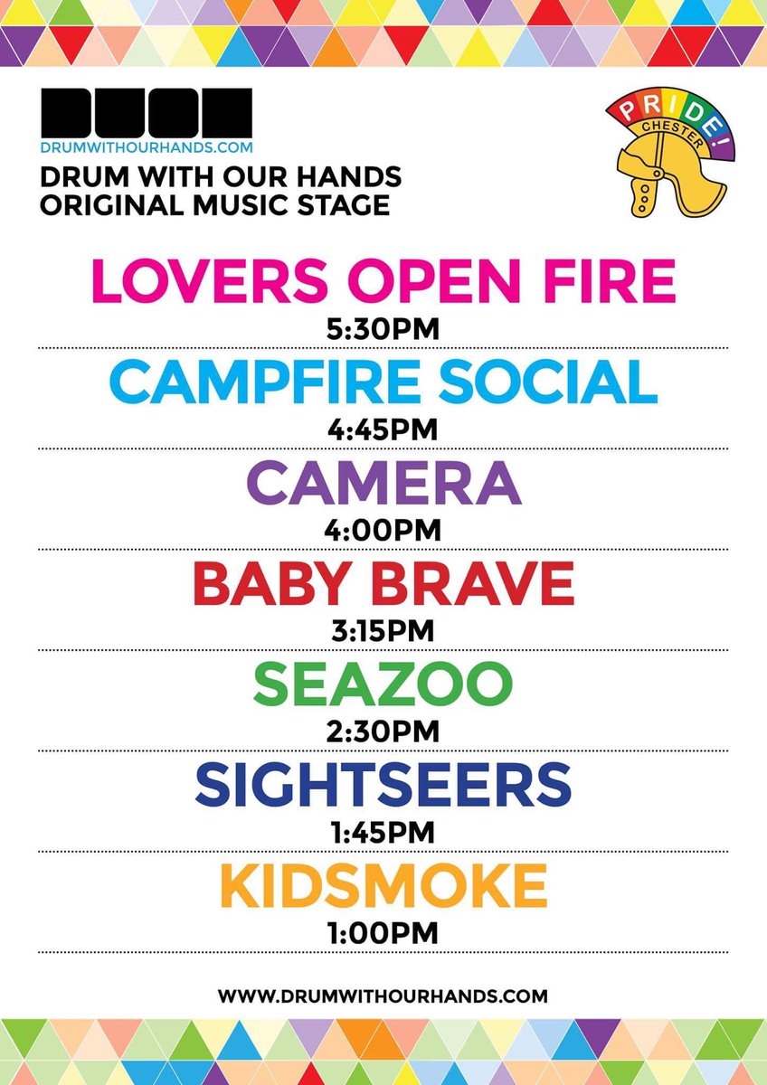 At #ChesterPride today with @DWOHrecords Original Music Stage. Come and check it out. We've got an awesome line up.