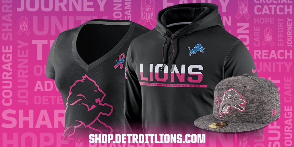 detroit lions breast cancer hoodie