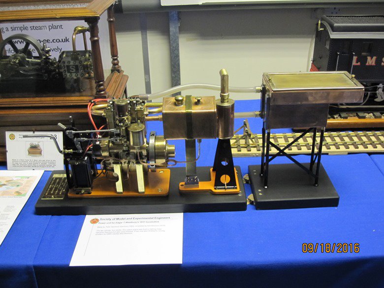 Inigo Jones supply small slate bases to mount a 3 1/2" gauge model of the "1831" locomotive engine 2016 Model Engineer Exhibition.