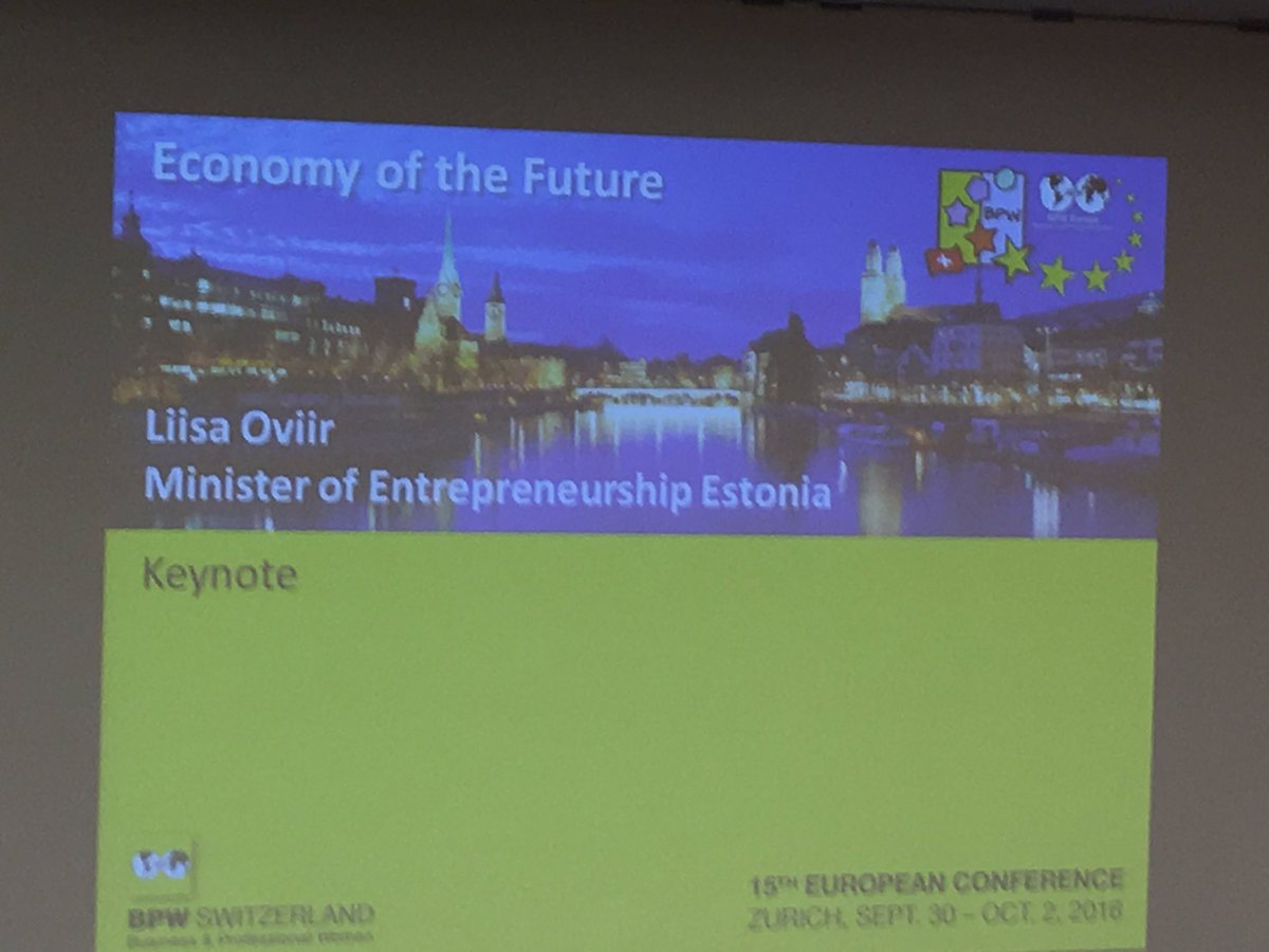 This is existing, a Ministry of Entrepreneurship. She is delivering a speech #bpwzurich16