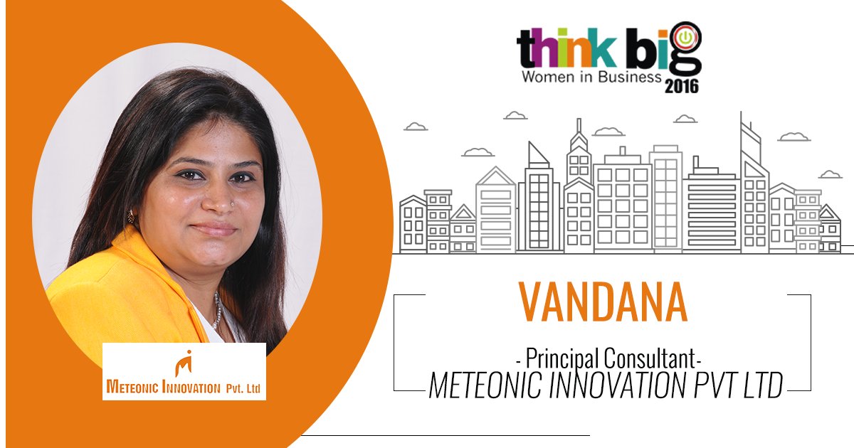 WEConnectionIND's tweet photo. Kudos to our #SerialEntrepreneur, Vandana, Co-Founder @Meteonic &amp; a @WEConnectionIND certified WOB. Be a part of #ThinkBig2016. https://t.co/JvZEjpyAnN