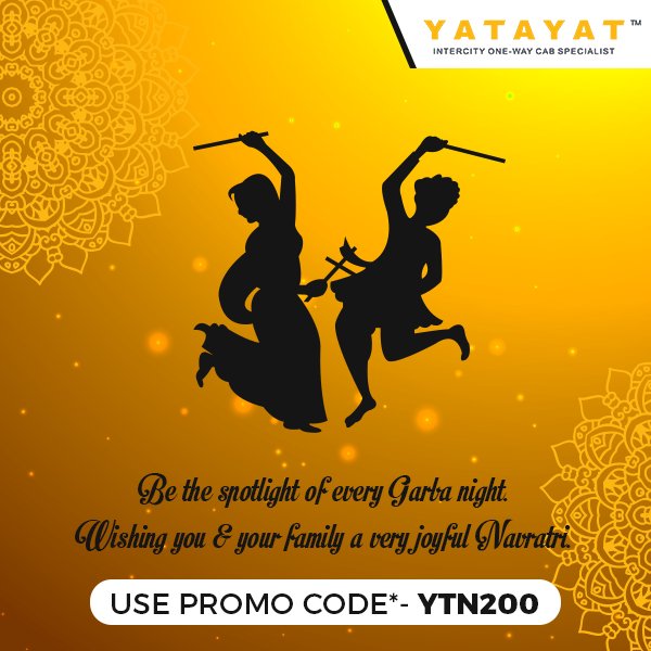 YatayatIn's tweet photo. Finally the days of #navratri are back. So, get ready to clap your hands &amp; flip your dancing sticks to the #Garba music. https://t.co/TMhiGXrF1R