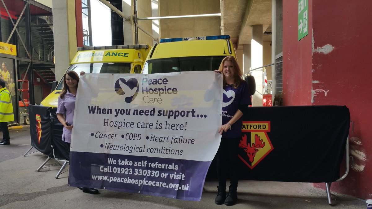 #WatfordFC supporting #PeaceHospiceCare at today’s match. Thank you for donations #watford