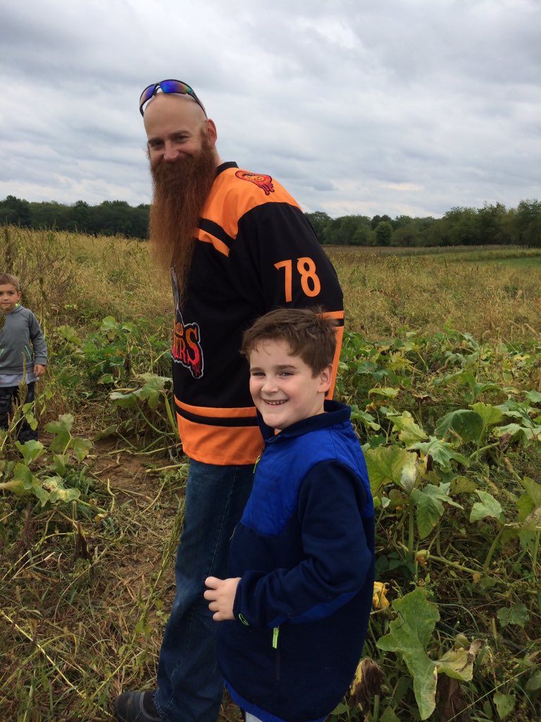 PresidentBeard's tweet photo. Is the future First Family making a political statement with the pumpkin cannon in Sunbury?! #electthebeard #PumpkinBeard -BH https://t.co/3JfHoHQTXR