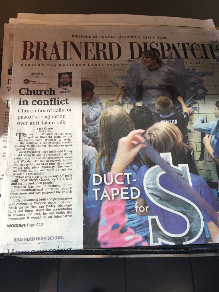 ABuckvold's tweet photo. Apparently there is unity in Brainerd too. #OneMinnesota #buckthesystem #mnleg @weyrensmn @jalbertsii #StCloudunited https://t.co/bUJVa3ioLq