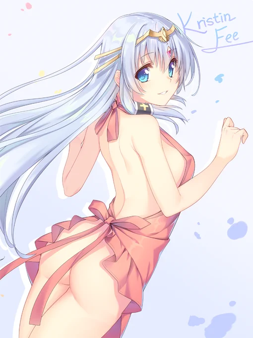 可愛いエプロンが回って着たので、先生に着ていただきました #かんぱに 