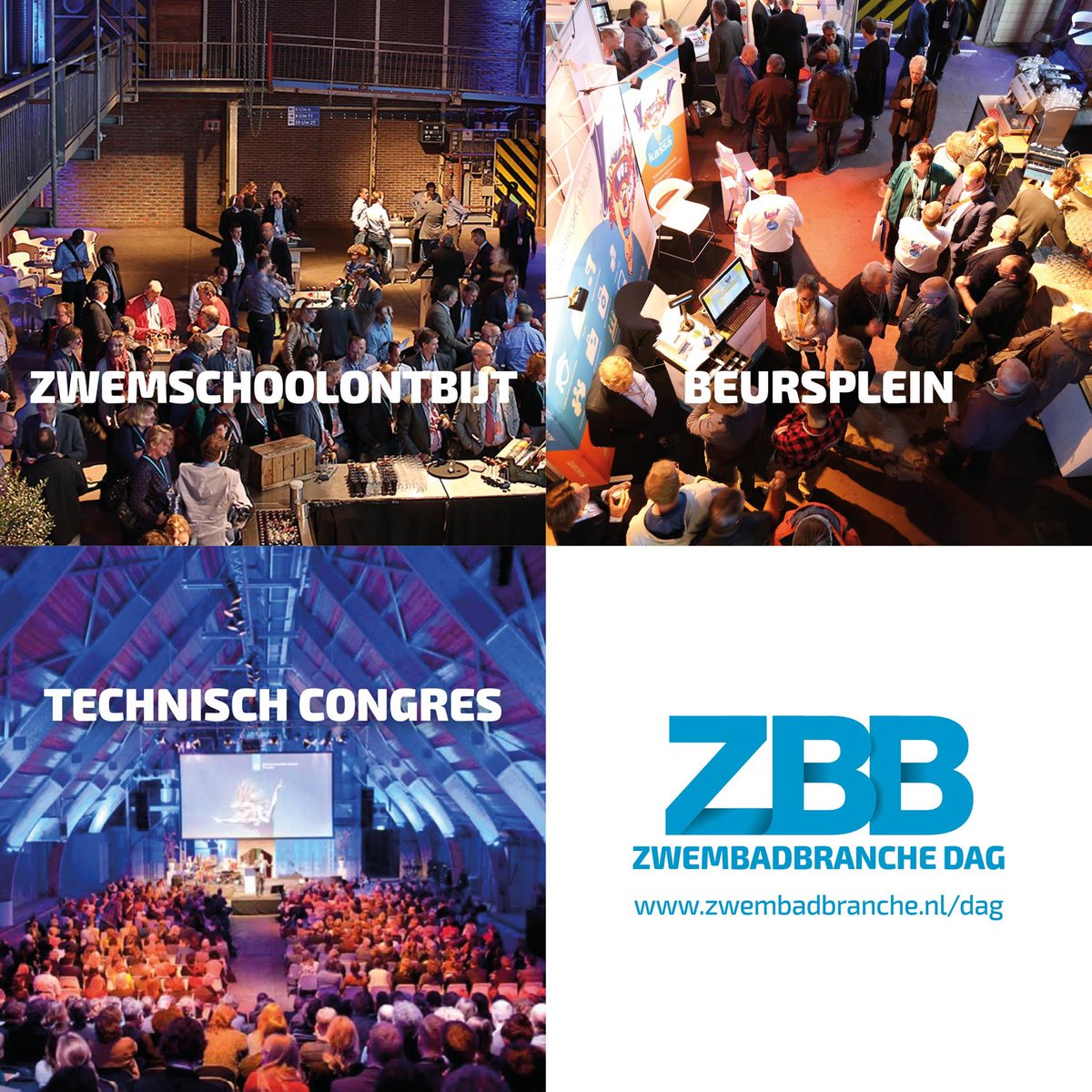 Maak 5 okt. vrij in je agenda en kom naar het grootste evenement in de zwembranche zwembadbranche.nl/dag Tot woensdag! #ZBBD16