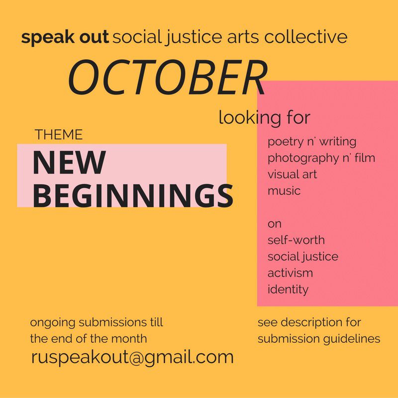 RUSpeakOut's tweet photo. Guidelines for submission on our insta @ruspeakout https://t.co/uqCB2Ydemb
