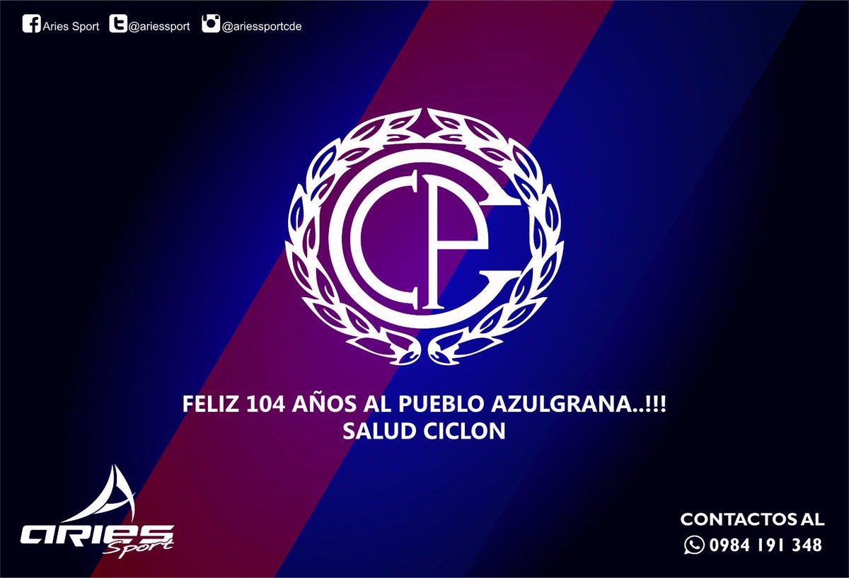 ariessport's tweet photo. El pueblo esta de fiesta, feliz cumple 104 años al #CCP y a todos nuestros amigos cerristas, un abrazo azulgrana https://t.co/2k12lAuoGz