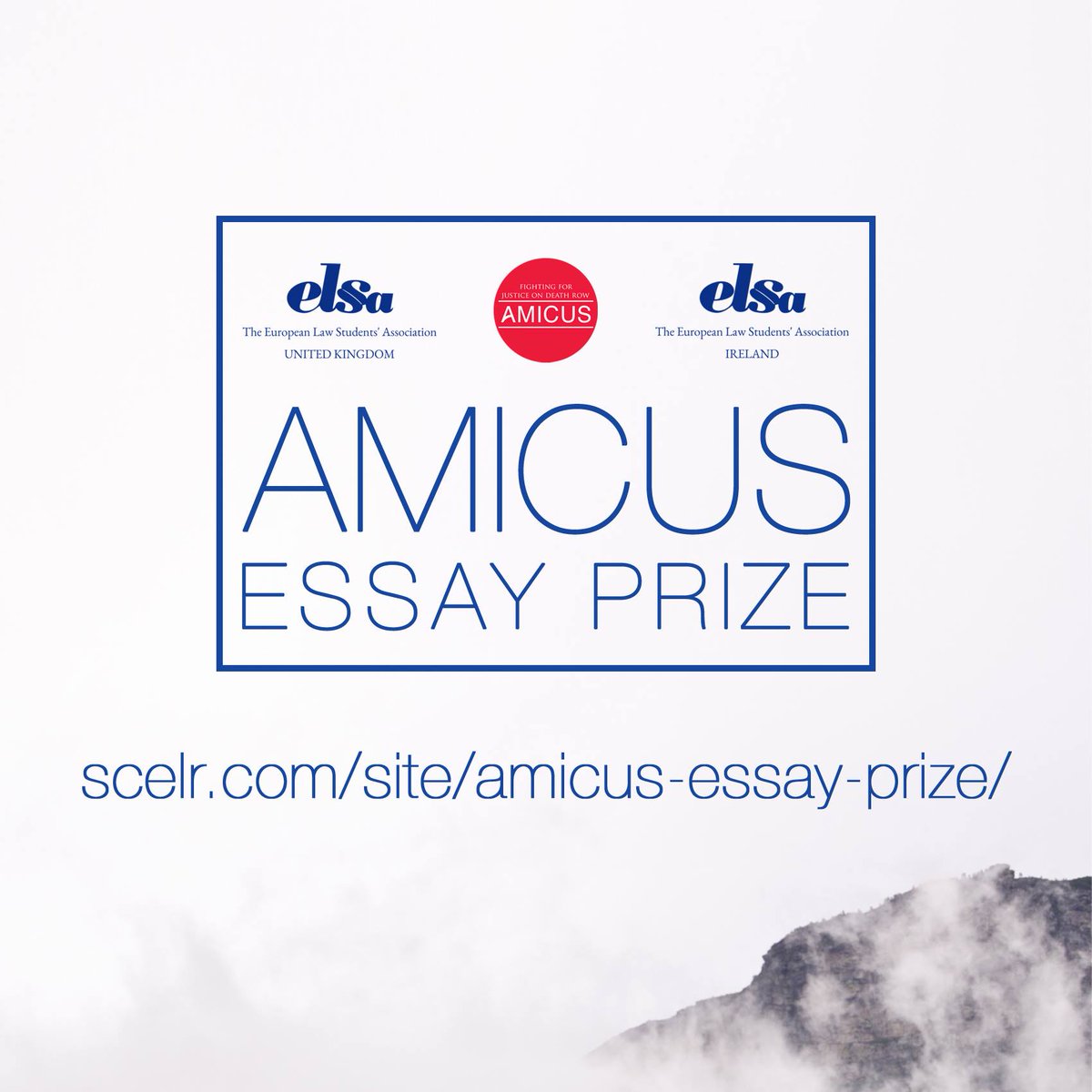 ELSA_UK's tweet photo. @ELSA_UK in collaboration with @ELSA_Ireland1 proudly announce ELSA Amicus Essay Prize with @Amicus_ALJ! More info: https://t.co/18GkOzRuS1 https://t.co/FYh08juirh