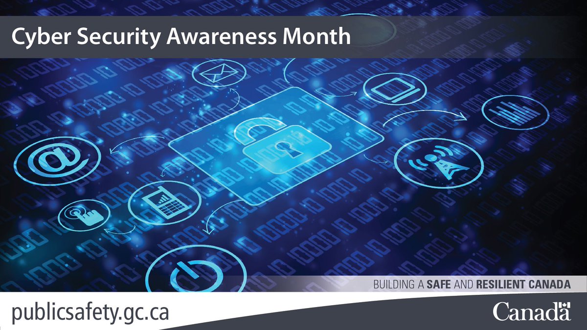 Safety_Canada's tweet photo. Today is the start of Cyber Security Awareness Month! https://t.co/07AME6OJzX   #CSAM #cybersecurity https://t.co/KnawRyPO61
