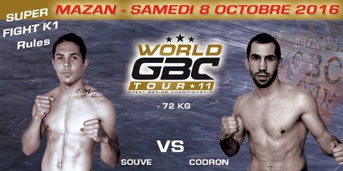 CreactivitCom's tweet photo. Next Week #K1 #WorldGBCTour11 : #Souve VS #Codron 08 oct 2016 #Mazan @WORLD_GBC_TOUR https://t.co/RuGxrO8HR1