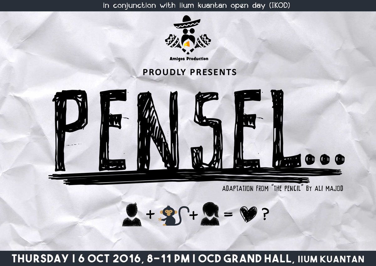 amigosPH's tweet photo. Teaser 1.0 teater PENSEL dari kami. Nantikan persembahan kami di IIUMK, 6 Okt ini ! https://t.co/h4LAZWRhEV
