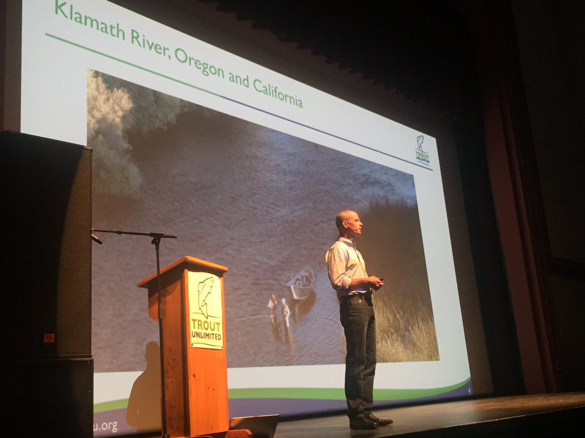TroutUnlimited's tweet photo. Chris Wood delivers the State of Trout Unlimited presentation at our annual meeting here in Bozeman, Montana. #TU2016 https://t.co/tRhKHFKqOU